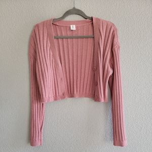 Abound crop sweater botton pink color size XL for women